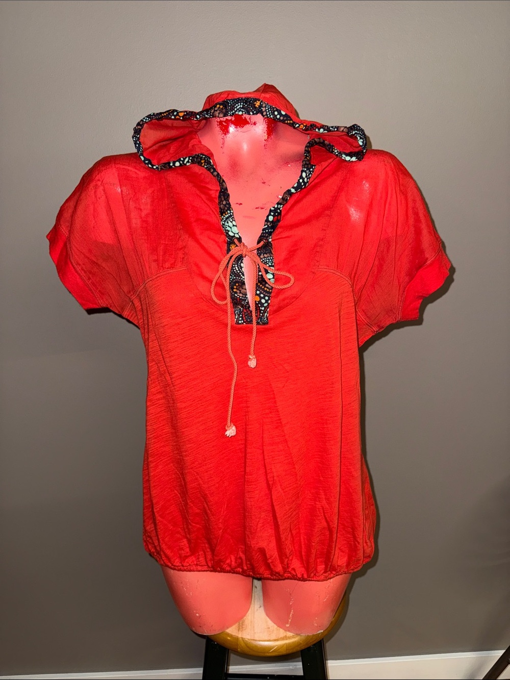 Free People hooded top shirt blouse